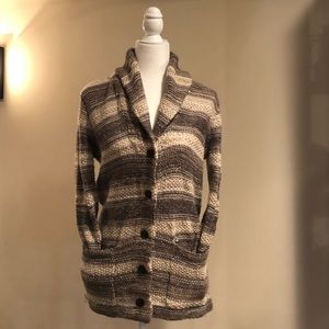Denim & Supply Ralph Lauren Striped Cardigan - Brown and Cream